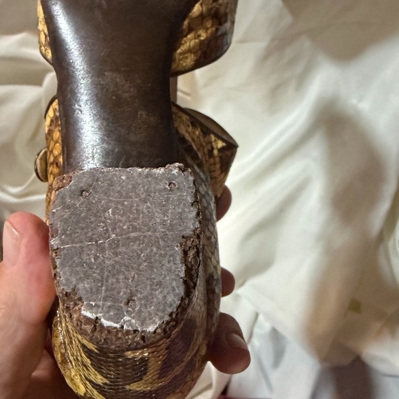 ✨ RARE Vintage Italian Python Snakeskin T-Strap Mary Jane Heels - Picture 9 of 11
